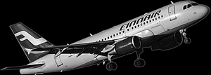 Самолёт авиакомпании Finnair - картинки для гравировки